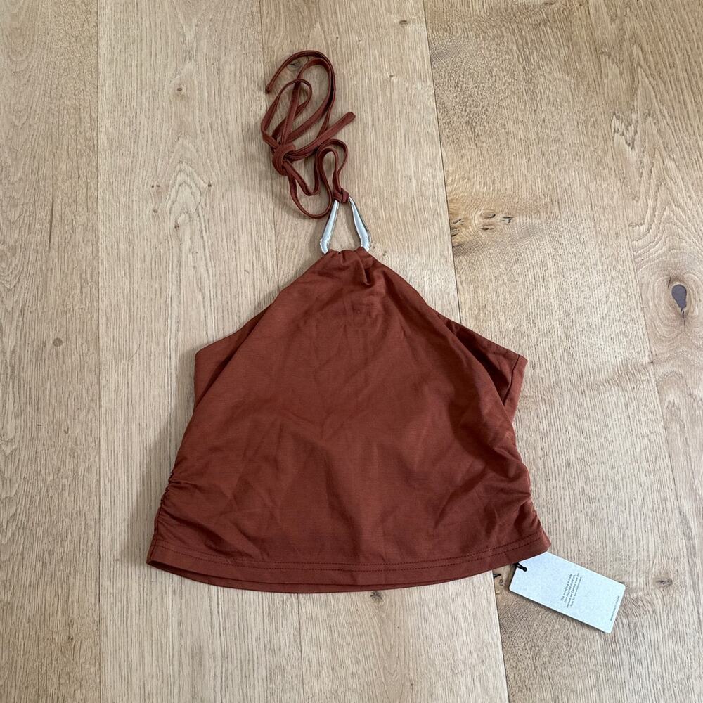Ownley Halter Top Vienna Size M Brown Silver